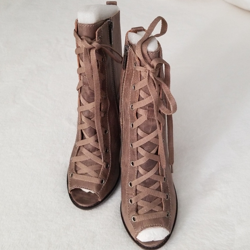 KORS by Michael Kors Angie Peeptoe Laced-up Bootie